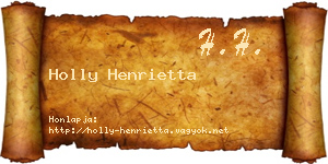 Holly Henrietta névjegykártya